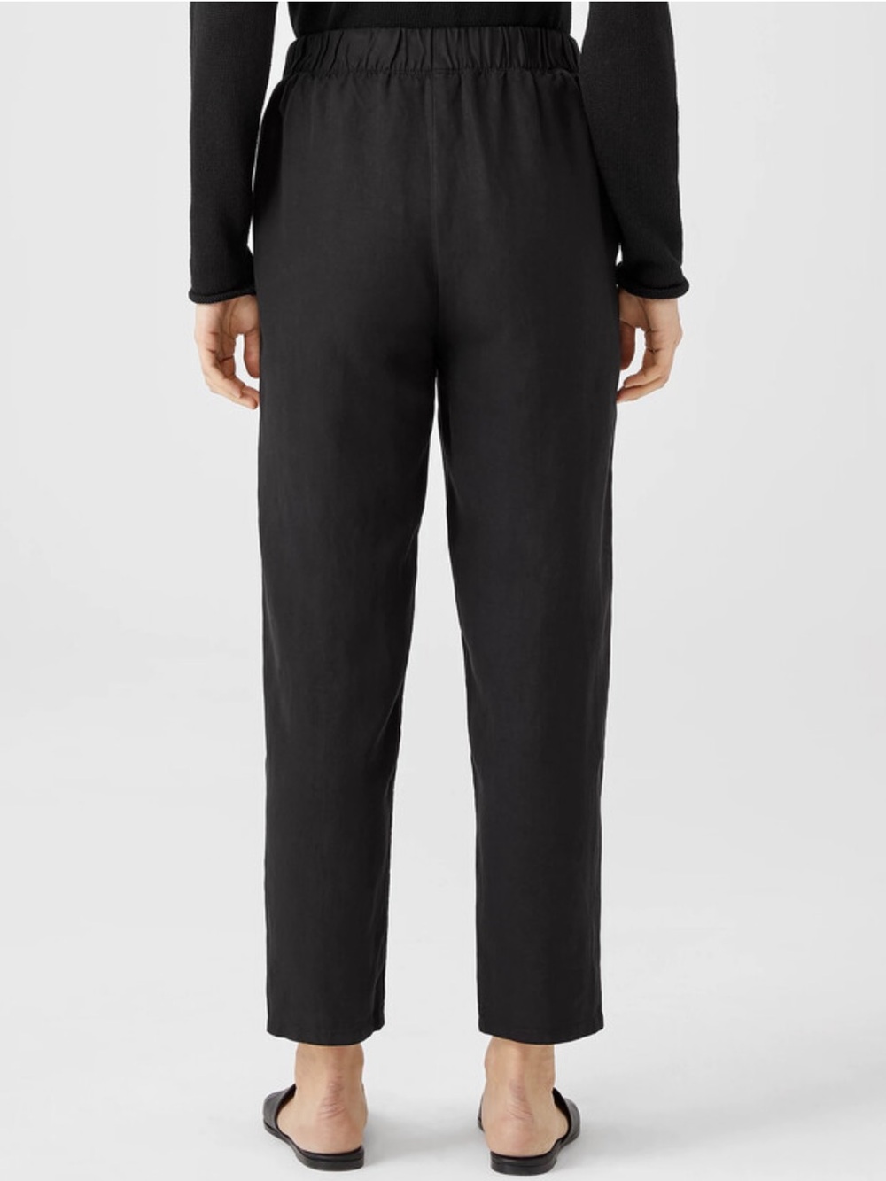 Eileen Fisher Linen Blend Pleated Tapered Pant Size XL Comfort Pull On Coastal - Picture 2 of 11